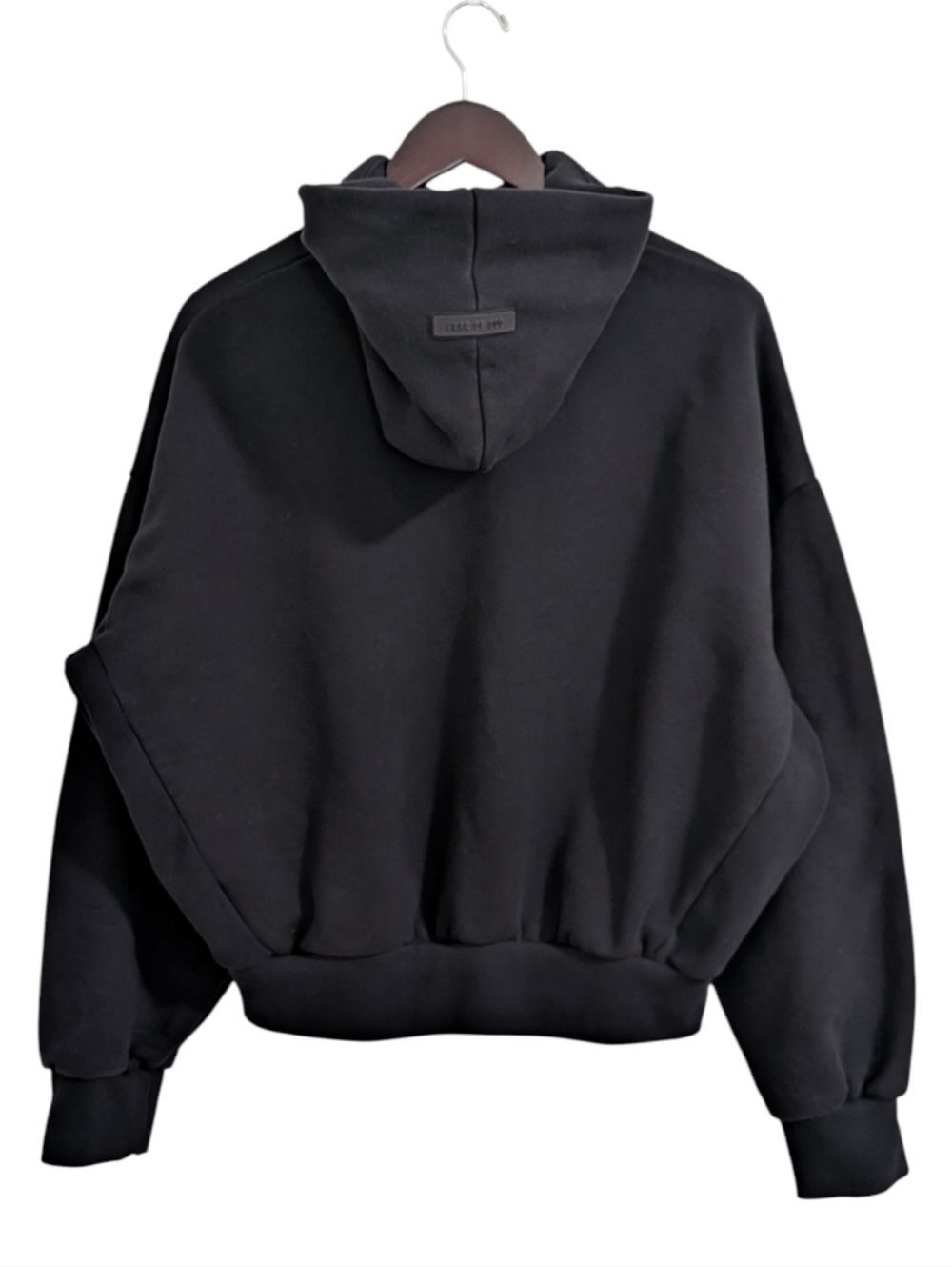 Fear of God Essentials 3D Silicon Logo Hoodie Black XS Boxy - Picture 2 of 5